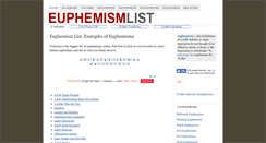 Desktop Screenshot of euphemismlist.com